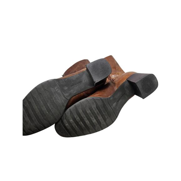 Vintage 90s Naturalizer 9.5 Brown Leather Lace Up Boot Cottage Whimsygoth - Picture 2 of 6